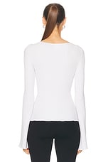 Courreges Boat Neck Rib Knit Sweater in Mist, view 3, click to view large image.