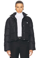 Courreges Nylon Puffer Jacket in Black, view 1, click to view large image.