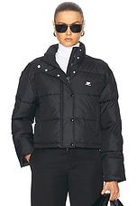 Courreges Nylon Puffer Jacket in Black, view 2, click to view large image.