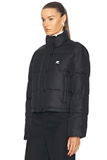 Courreges Nylon Puffer Jacket in Black, view 4, click to view large image.