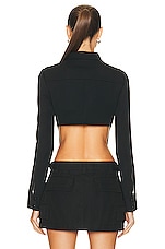 Courreges Suspender Crop Jacket in Black, view 4, click to view large image.