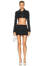 Courreges Suspender Crop Jacket in Black, view 5, click to view large image.