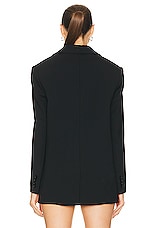 Courreges Strap Wool Tailored Jacket in Black, view 4, click to view large image.