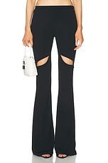 Courreges Ellipse Zip Crepe Jersey Bootcut Pant in Black, view 1, click to view large image.