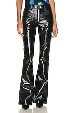Courreges Vinyl Zip Pant in Black, view 1, click to view large image.
