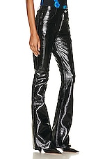 Courreges Vinyl Zip Pant in Black, view 2, click to view large image.