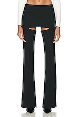 Courreges Chaps Wool Pant in Black, view 1, click to view large image.
