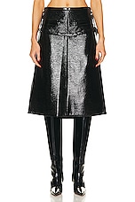 Courreges One Strap Vinyl Skirt in Black, view 1, click to view large image.