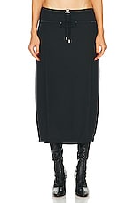 Courreges Tracksuit Interlock Long Skirt in Black, view 1, click to view large image.