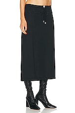 Courreges Tracksuit Interlock Long Skirt in Black, view 2, click to view large image.