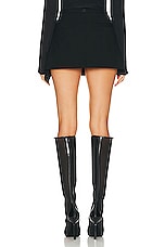 Courreges Wool Folded Mini Skirt in Black, view 4, click to view large image.