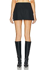 Courreges Twist Snaps Pinstripes Mini Skirt in Black & White, view 4, click to view large image.