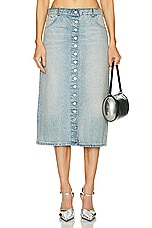Courreges Multiflex Skirt in Light Blue Wash, view 1, click to view large image.