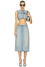 Courreges Multiflex Skirt in Light Blue Wash, view 4, click to view large image.