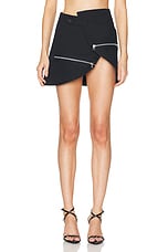 Courreges Modular Cotton Mini Skirt in Black, view 1, click to view large image.