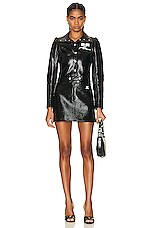 Courreges Vinyl Mini Skirt in Black, view 5, click to view large image.