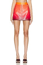 Courreges Vinyl Skirt in Gradient Sunset, view 1, click to view large image.