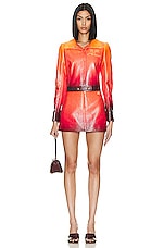 Courreges Vinyl Skirt in Gradient Sunset, view 4, click to view large image.