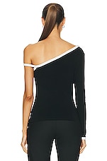 Courreges Contrast Top in Black & Heritage White, view 4, click to view large image.