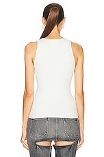Courreges Circle Neckline Milano Tank Top in Heritage White, view 3, click to view large image.