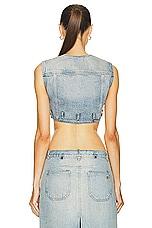 Courreges Multiflex Cropped Vest in Light Blue Wash, view 3, click to view large image.