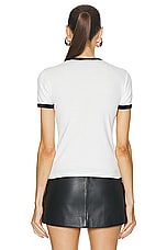 Courreges Reedition Contrast T-shirt in Heritage White & Black, view 3, click to view large image.