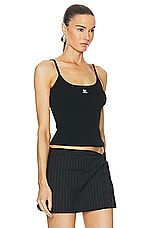 Courreges Reedition Knit Tank Top in Black, view 2, click to view large image.