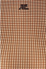 Courreges Buckle Checked 2nd Skin Bodysuit Top in Brown & White, view 6, click to view large image.