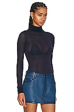 Courreges Reedition 2nd Skin Top in Navy, view 2, click to view large image.