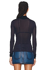 Courreges Reedition 2nd Skin Top in Navy, view 3, click to view large image.