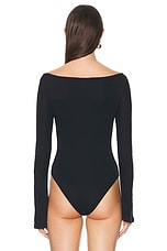 Courreges Drop Jersey Bodysuit in Black, view 4, click to view large image.