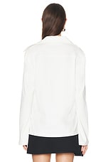 Courreges Long Sleeve Cotton Polo Top in Off White, view 3, click to view large image.