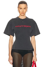 Tシャツ・カットソー COURREGES Tuba Printed Stonewashed Cropped Top Tシャツ・カットソー COURREGES Tuba Printed Stonewashed
