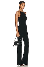 Courreges Ac Leather Baguette Bag in Black, view 2, click to view large image.