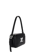 Courreges Ac Leather Baguette Bag in Black, view 4, click to view large image.