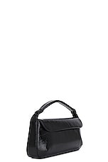 Courreges Sleek Naplack Leather Baguette Bag in Black, view 4, click to view large image.