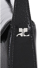 Courreges Sleek Naplack Leather Baguette Bag in Black, view 8, click to view large image.