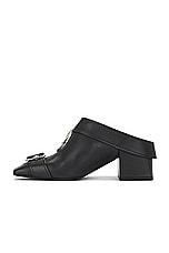Courreges Gogo Leather Mules in Black, view 5, click to view large image.