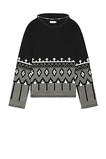 Charles Jeffrey LOVERBOY Boo Jumper in Black & Grey Fairisle, view 1, click to view large image.