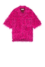 Charles Jeffrey LOVERBOY Shaggy Hawaiian Shirt in Pink, view 1, click to view large image.