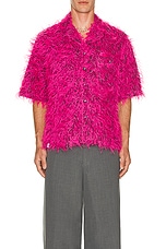 Charles Jeffrey LOVERBOY Shaggy Hawaiian Shirt in Pink, view 4, click to view large image.