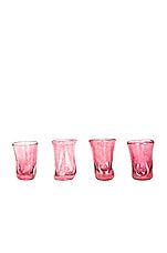 Completedworks Recycled Glass Set Of 4 Tiny Glasses in Magenta, view 1, click to view large image.