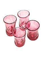 Completedworks Recycled Glass Set Of 4 Tiny Glasses in Magenta, view 2, click to view large image.