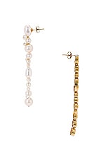 Completedworks CZ Stone Drop Earrings in  18k Gold Plate, view 3, click to view large image.