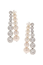 Completedworks Recycled Silver Fresh Water Pearl &amp; Stone Earrings in Platinum Plate, view 1, click to view large image.