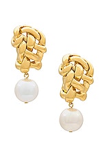 Completedworks Fresh Water Pearl Earrings in Recycled Silver & 18k Gold Plate, view 1, click to view large image.