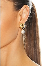 Completedworks Fresh Water Pearl Earrings in Recycled Silver & 18k Gold Plate, view 2, click to view large image.