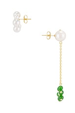 Completedworks Jade Bead Earrings in Recycled Silver, Jade, & 18k Gold Plate, view 3, click to view large image.