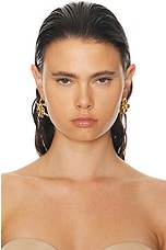 Completedworks Flower Earrings in 18k Gold Plate, view 2, click to view large image.