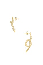 Completedworks Flower Earrings in 18k Gold Plate, view 3, click to view large image.